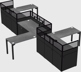L-shape cubicles