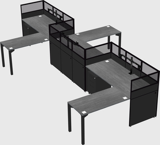 L-shape cubicles