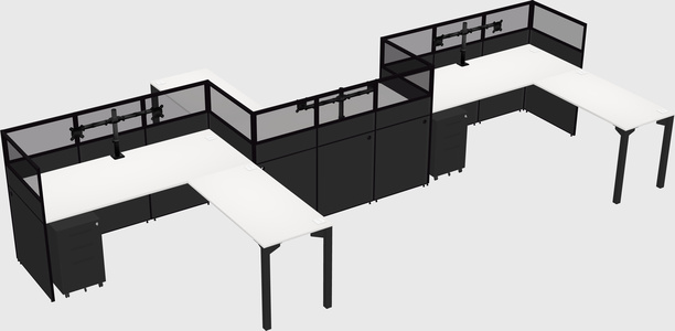L-shape cubicles