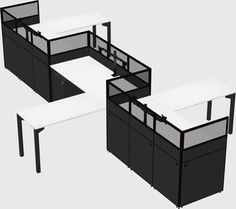L-shape cubicles
