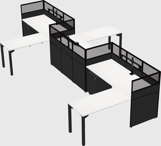 L-shape cubicles