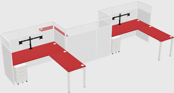 L-shape cubicles