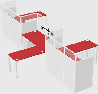 L-shape cubicles