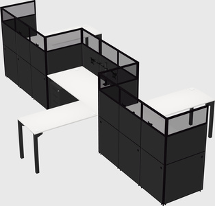L-shape cubicles