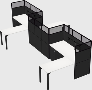 L-shape cubicles
