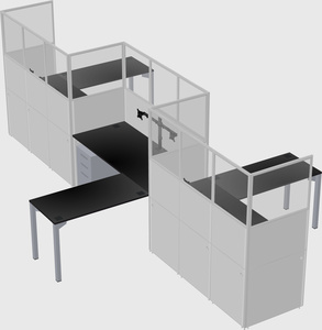 L-shape cubicles