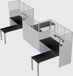 L-shape cubicles