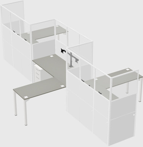 L-shape cubicles