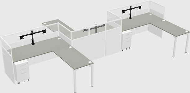 L-shape cubicles