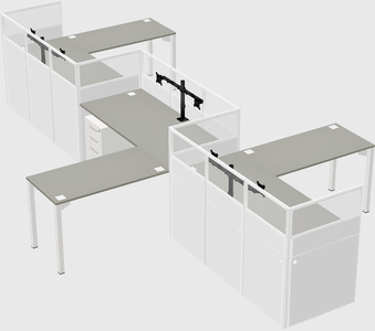 L-shape cubicles