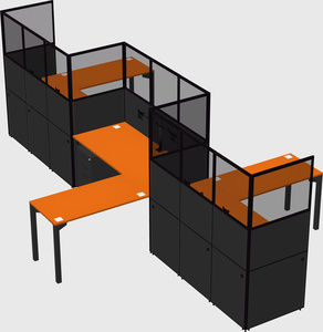 L-shape cubicles