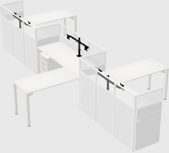 L-shape cubicles
