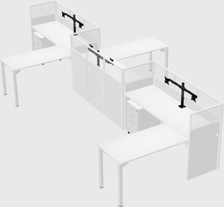 L-shape cubicles