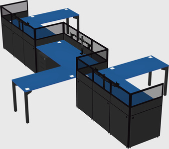 L-shape cubicles