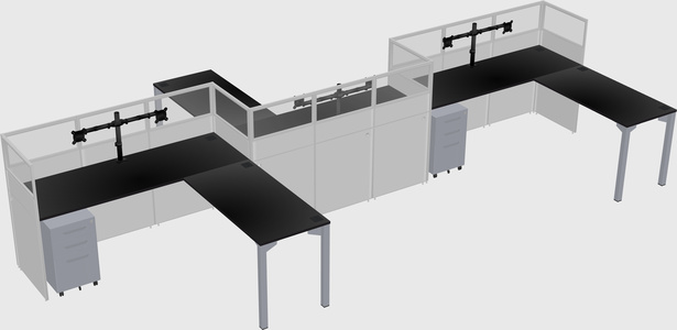 L-shape cubicles