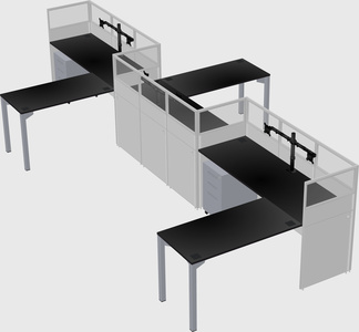 L-shape cubicles