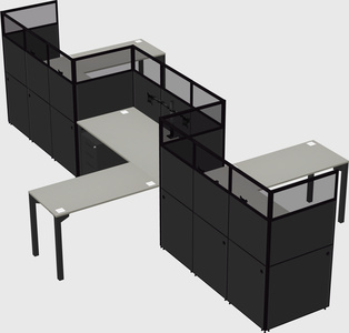 L-shape cubicles