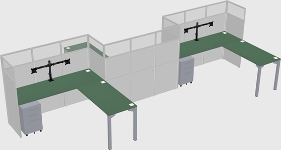 L-shape cubicles