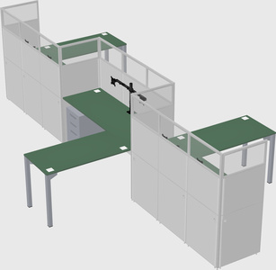 L-shape cubicles