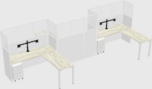 L-shape cubicles