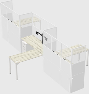 L-shape cubicles