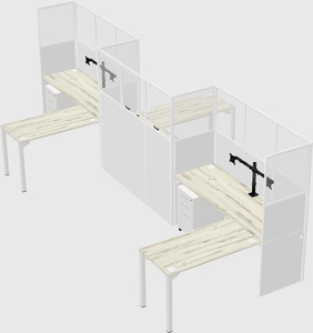 L-shape cubicles