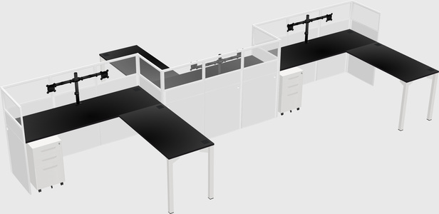 L-shape cubicles