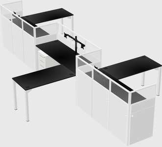 L-shape cubicles