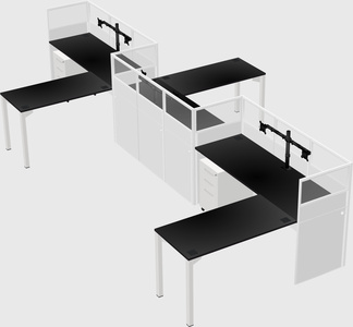 L-shape cubicles