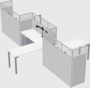 L-shape cubicles
