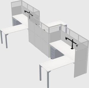 L-shape cubicles