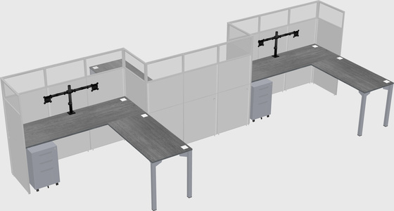 L-shape cubicles
