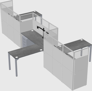 L-shape cubicles