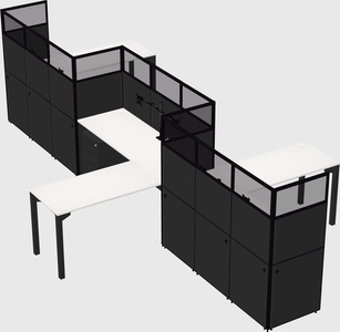 L-shape cubicles