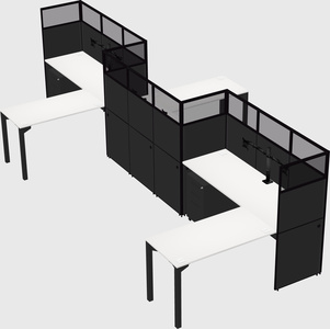 L-shape cubicles