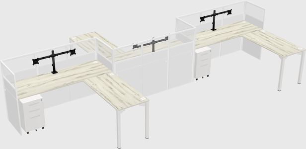 L-shape cubicles