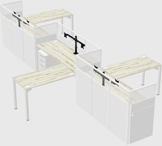 L-shape cubicles