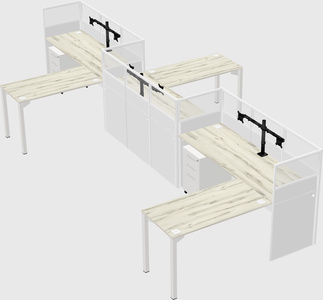 L-shape cubicles