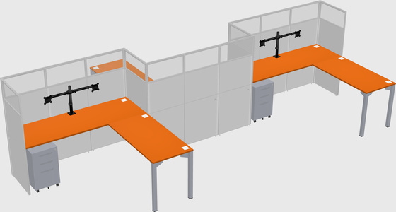 L-shape cubicles