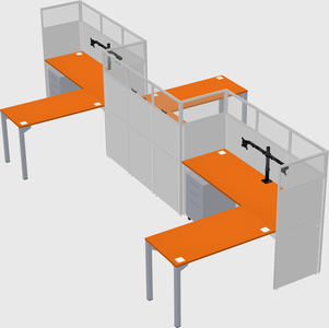 L-shape cubicles