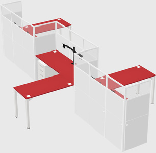 L-shape cubicles