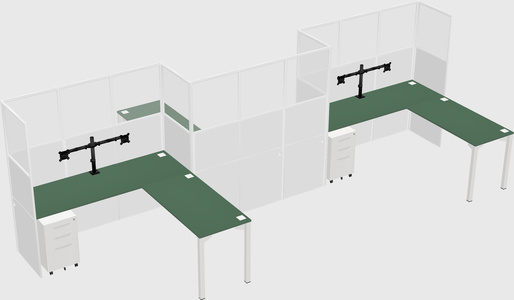 L-shape cubicles