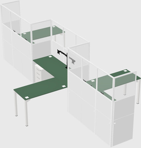 L-shape cubicles
