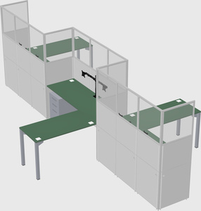 L-shape cubicles