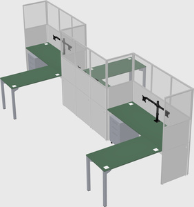 L-shape cubicles