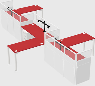 L-shape cubicles