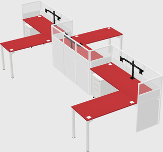 L-shape cubicles