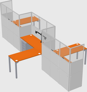 L-shape cubicles