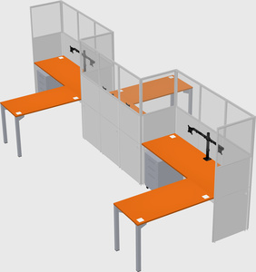 L-shape cubicles