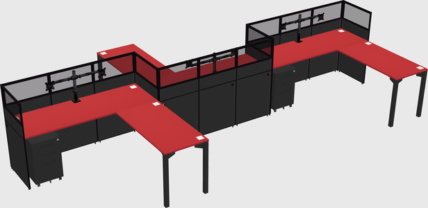 L-shape cubicles